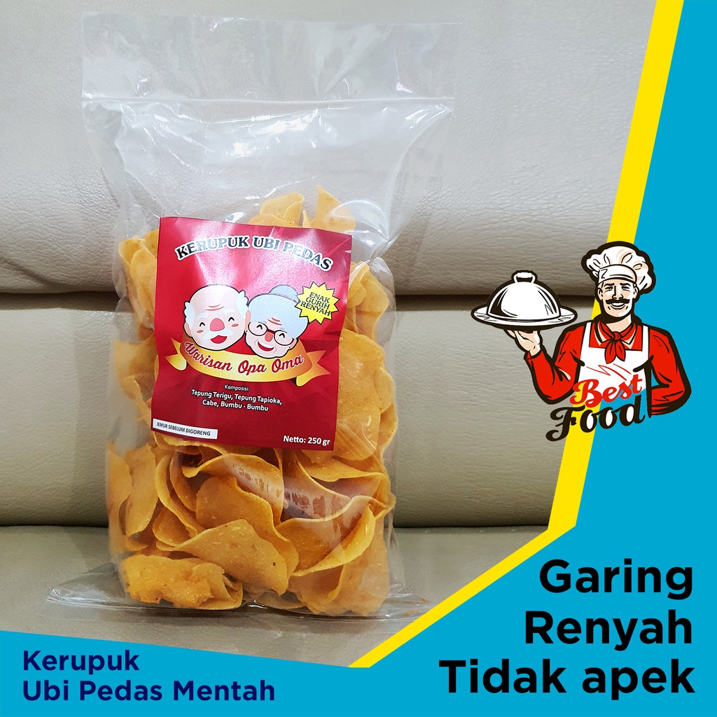 

Aneka Snack Promo - Kerupuk Ubi Pedas Mentah 250gr Krupuk Ketela Mentah Keripik Ubi Jalar Crackers Cemilan Camilan Snack Gorengan