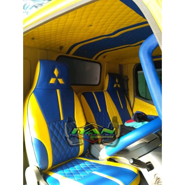 Cover jok + Plafon atap untuk mobil truck ( Mitsubishi Canter ) model motif variasi