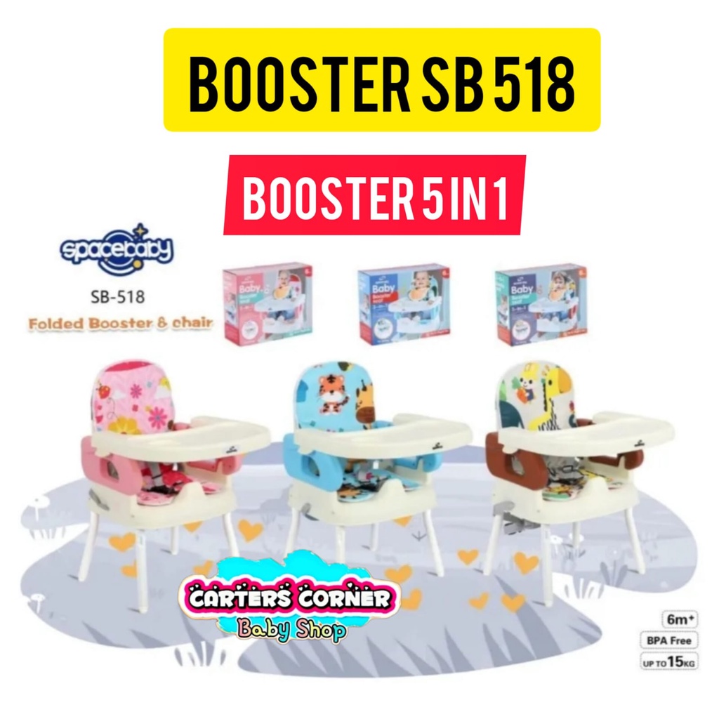 SPACE BABY KURSI MAKAN BAYI HIGH CHAIR KURSI MAKAN 4 POSISI BABY BOOSTER SEAT HIGH CHAIR SPACE BABY SB 518 KURSI MEJA MAKAN BAYI / PC 718 / SB 919 / FUN CHAIR / K CHAIR/ SB 925 / NEW BOOSTER/SB 918/ SB 917/SB 618