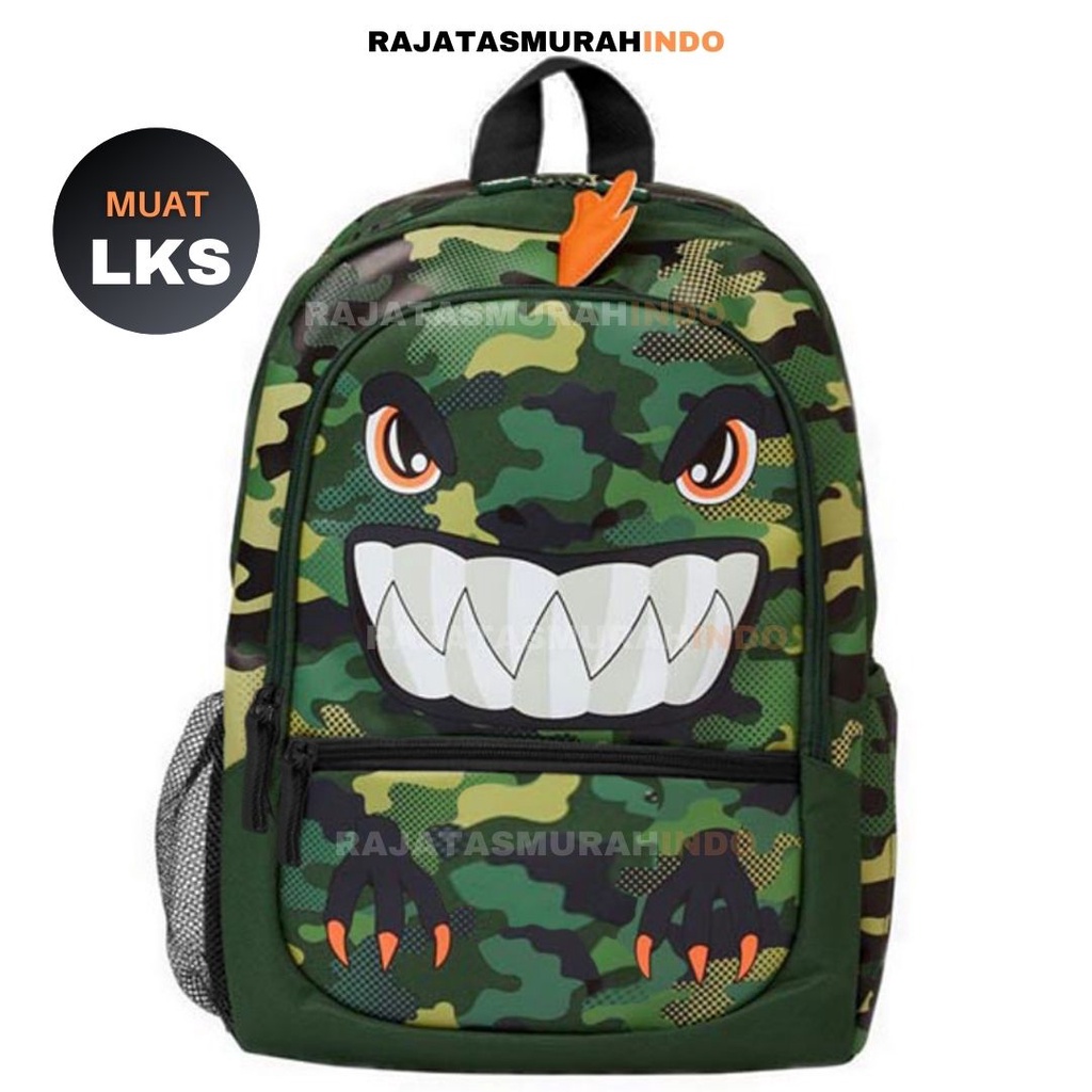 RTM - TAS SMIGGLE TAS DINOSAURUS / TAS SHARK 3D - 3 RUANG - RANSEL SEKOLAH ANAK - TAS SEKOLAH ANAK RAWRR