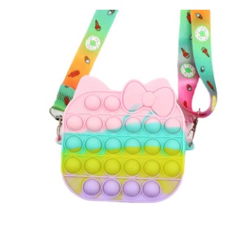 Tas Pop It Hello Kitty Rainbow Slempang