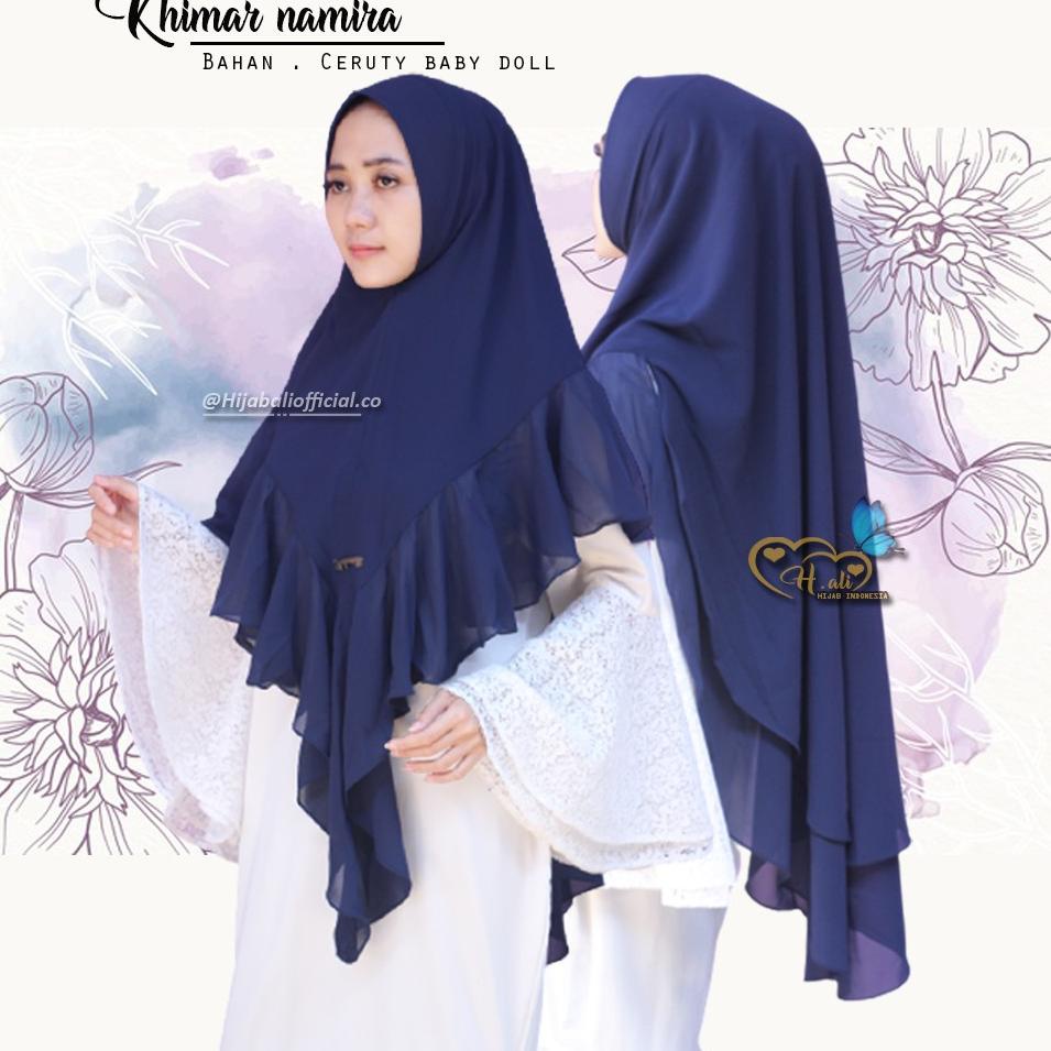 BIG SALE Khimar Syari Jumbo 2 Layer Ceruty Baby doll Kerudung Khimar Jumbo Jilbab Syari Jumbo Ceruty