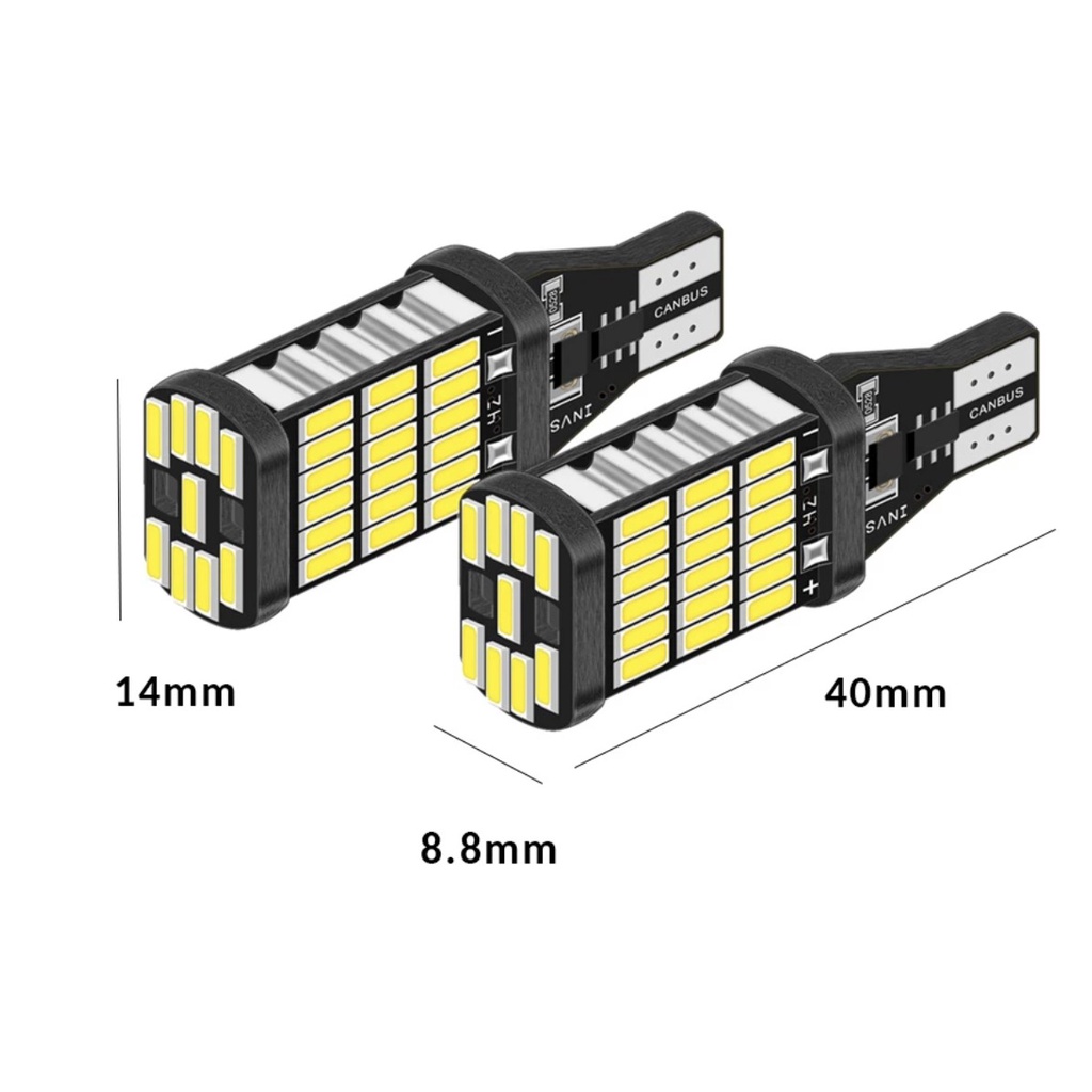 LAMPU LED SENJA KOTA MOBIL MOTOR SUPERBRIGHT  - T15 T10 W16W 4014 45LED - CANBUS ERROR FREE. senja kota sein riting sign rem lampu mobil lampu motor