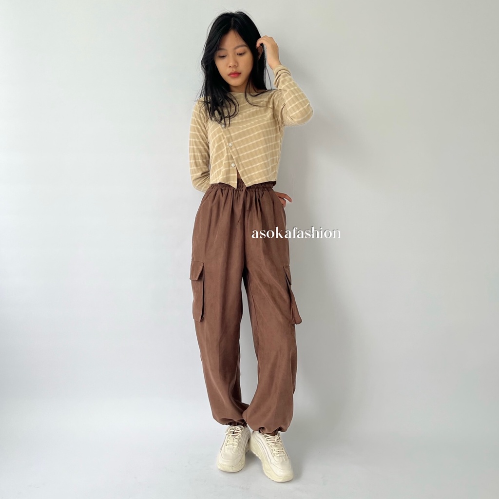 ASOKA Marion Pants Corduroy 1990 - Jogger Cargo pants - Celana Wanita Gorpcore unisex