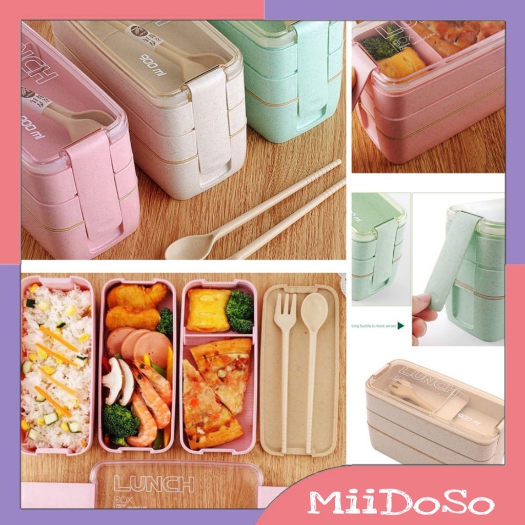 LUNCH BOX 900 ML JERAMI 3 SUSUN / LUNCH BOX 900 ML / LUNCH BOX 3 SUSUN