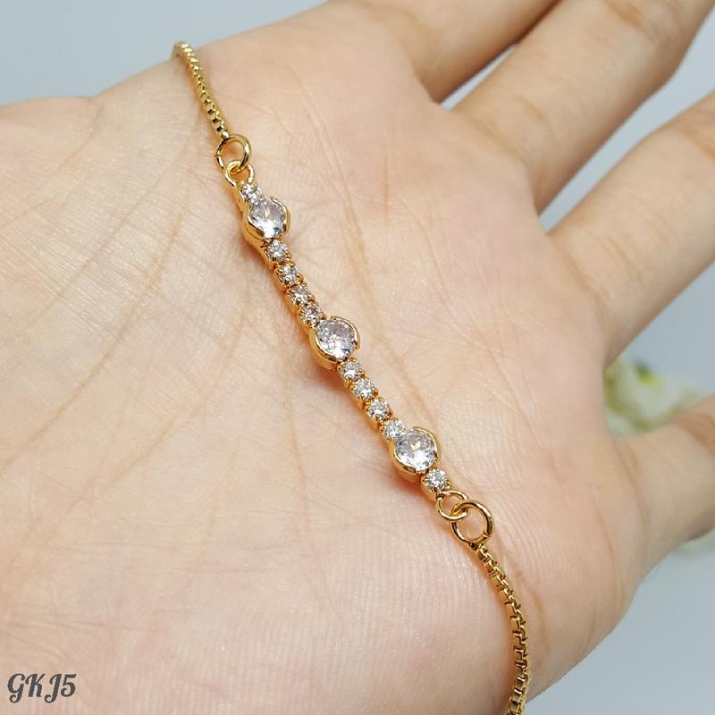 PGX Gelang Serut Xuping Aksesoris Wanita Fashion Korea Perhiasan Lapis Emas - R260