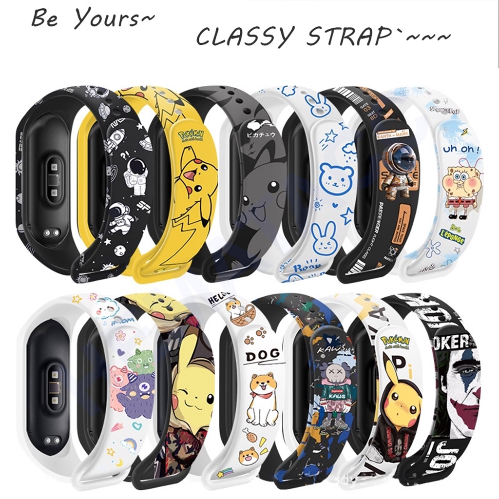 Brands Strap Xiaomi Mi Band 7 6 5 4 3 Motif Anime Tali Smartband M7 M6 M5 M4 M3 Hematacc