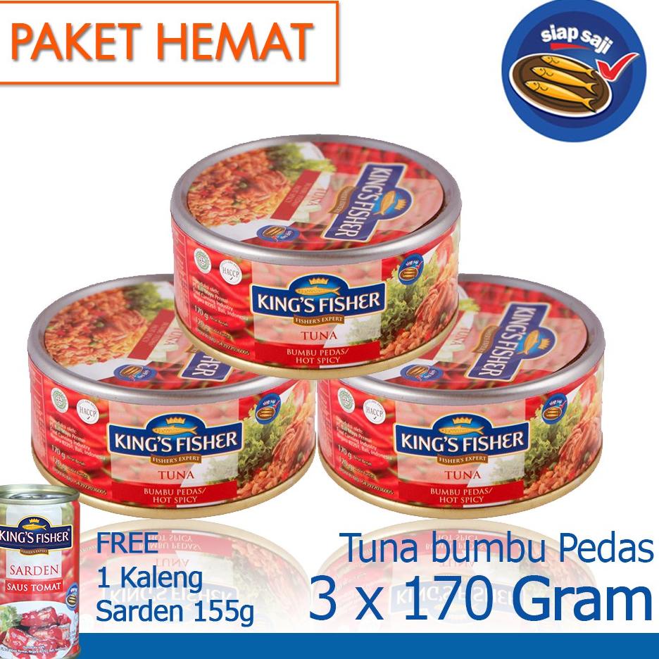 

Yang dinanti King's Fisher Paket 3 Pcs Tuna Hot Spicy 170 gr gratis sarden 155 gr