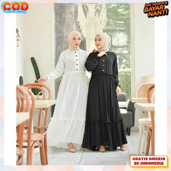 Abaya Arabian Warna Hitam Mewah Elegan Gamis Turkey Remaja Lebaran 2023 Kondangan Pesta Motif Simpel