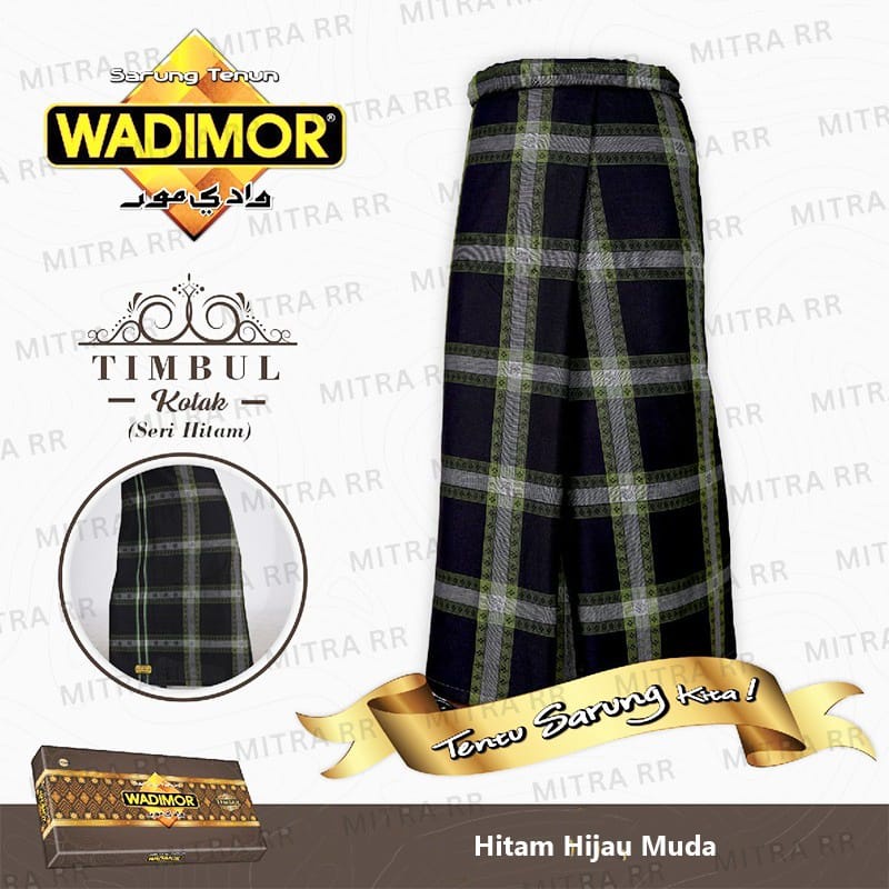 Sarung Wadimor Timbul Kotak Hitam | Sarung Tenun Dewasa Orginal