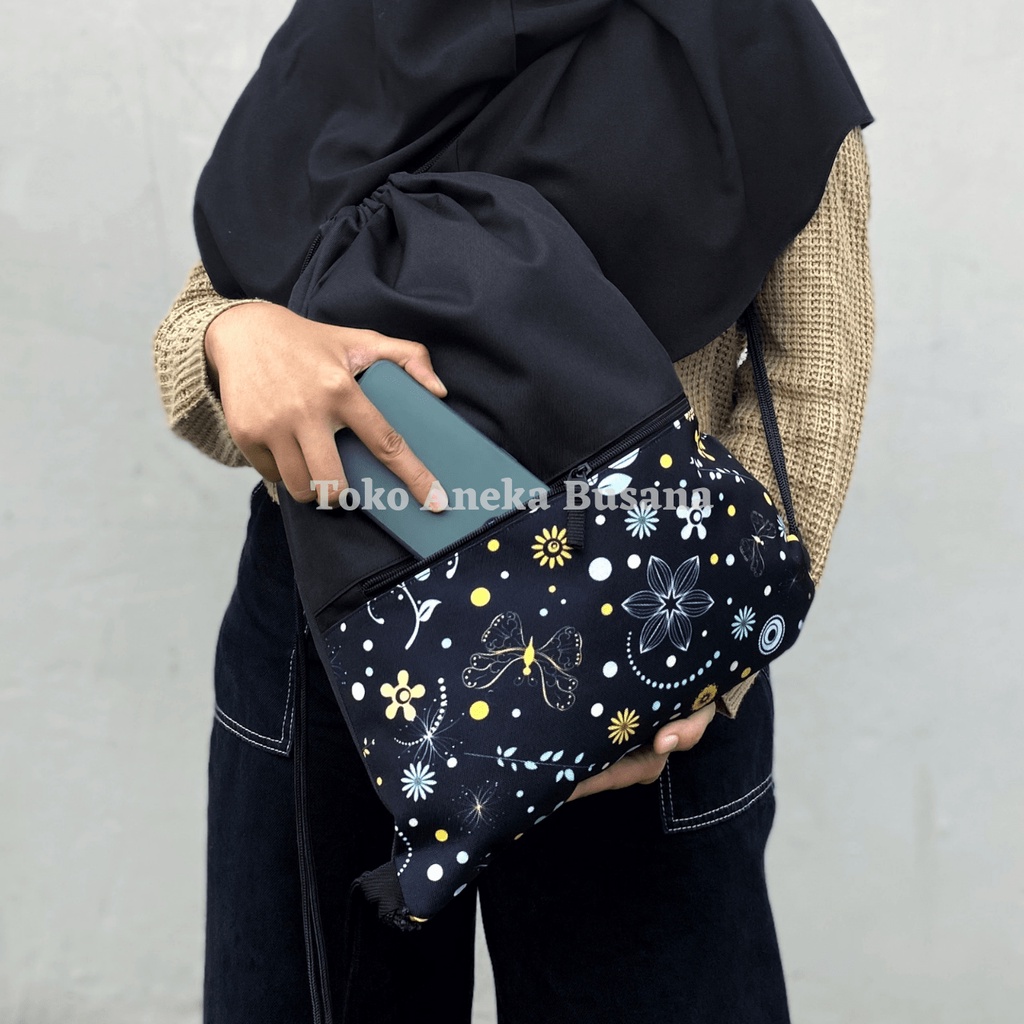 Tas Serut Wanita / Tas Ransel Serut Wanita / Backpack String Bag Drawstring Bag