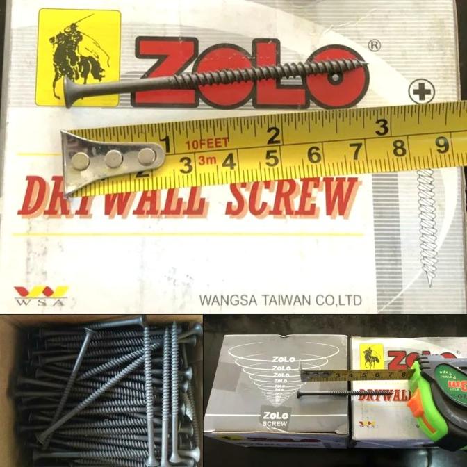 Sekrup Gypsum Skrup Gipsum ZOLO 6 x 3" Inch 3Inch Kotak Dus 7 Cm 7Cm
