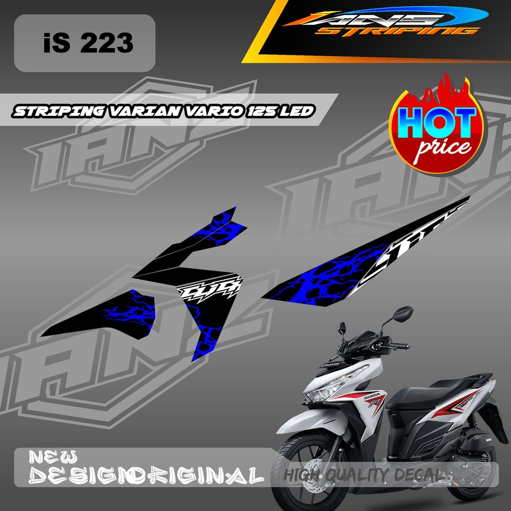 NEW STIKER STRIPING LIST BODY VARIO 125 LED VARIAN CUSTOM WARNA / DECAL VARIO TECHNO / STIKER KERETA HONDA VARIO IS223