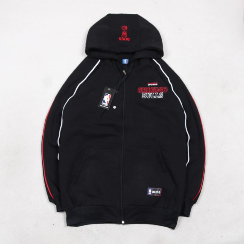 HOODIE ZIPPER CHICAGO BULLS X NBA FULL TAG LABEL CASUAL HYPE