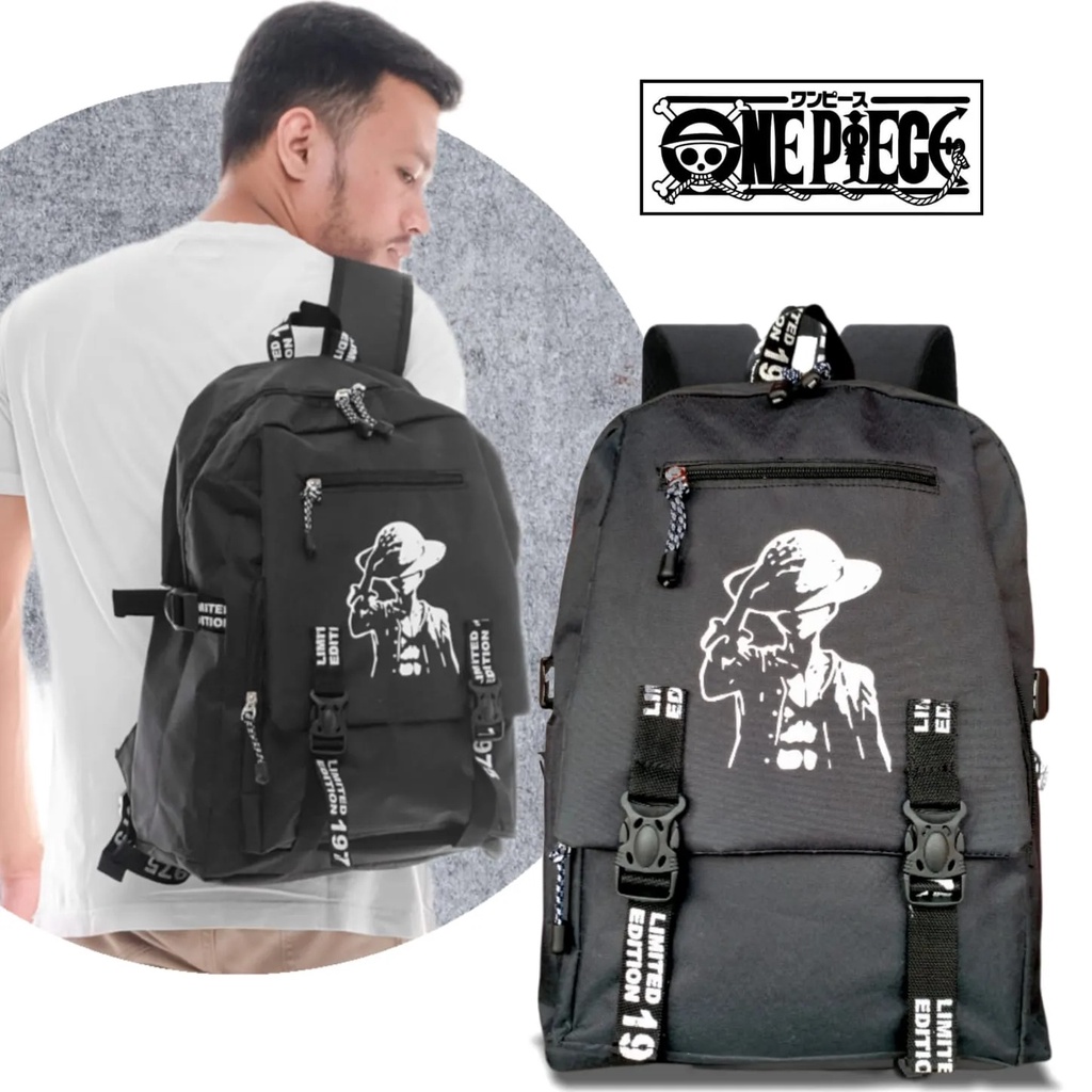 Rayhana - Tas One Piece Ransel Sekolah Anak Gambar Anime One Piece Lutfy Mugiwara Tas Viral