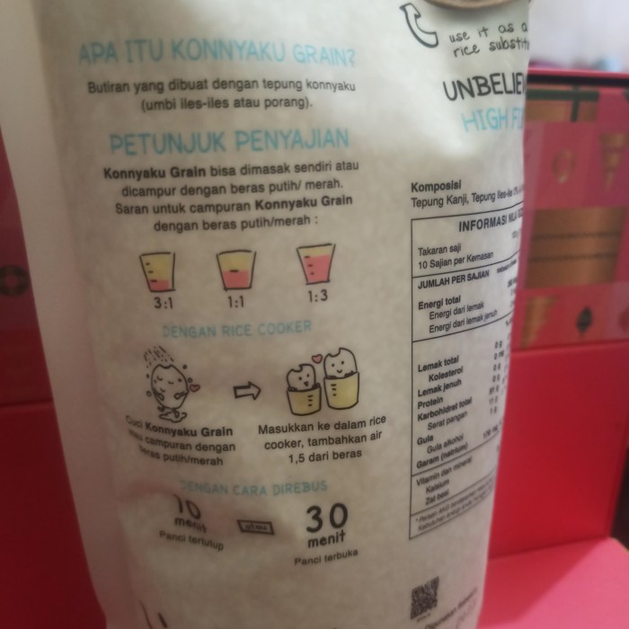 

beras shirataki / Shirataki Rice 1kg