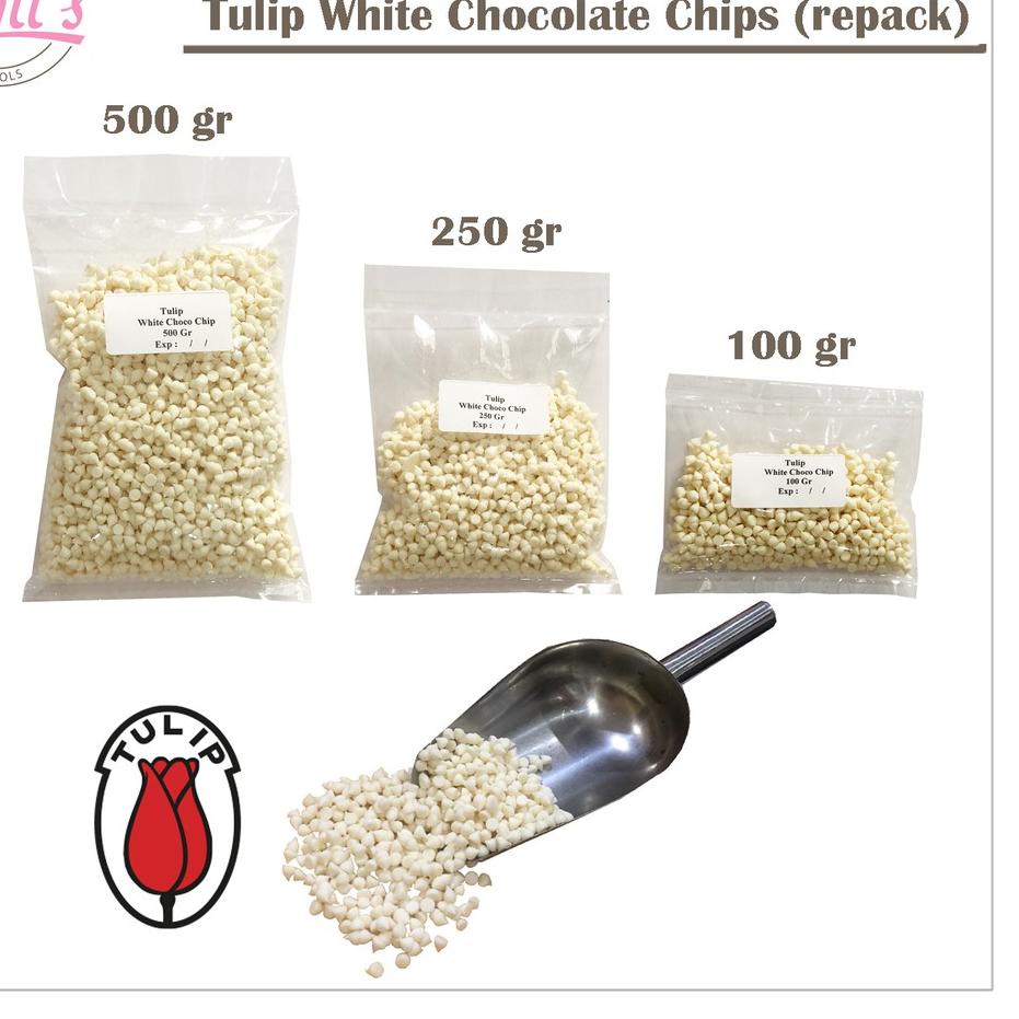 

Kualitas Terbaik TERMURAH !!! TULIP WHITE CHOCOLATE CHIPS 100 gr, 250 gr & 500 gr / CHOCO CHIP / CHOCOCHIP / COKLAT COKELAT