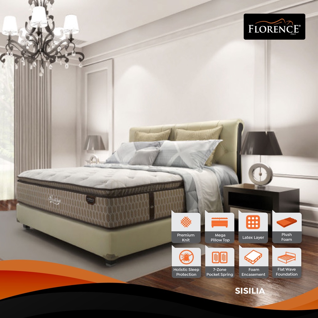 Florence Kasur Spring Bed Sisilia - Mattress Only