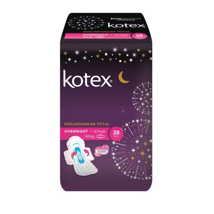 KOTEX PEMBALUT SOFT & SMOOTH 14S OVERNIGHT WING PCK 28CM