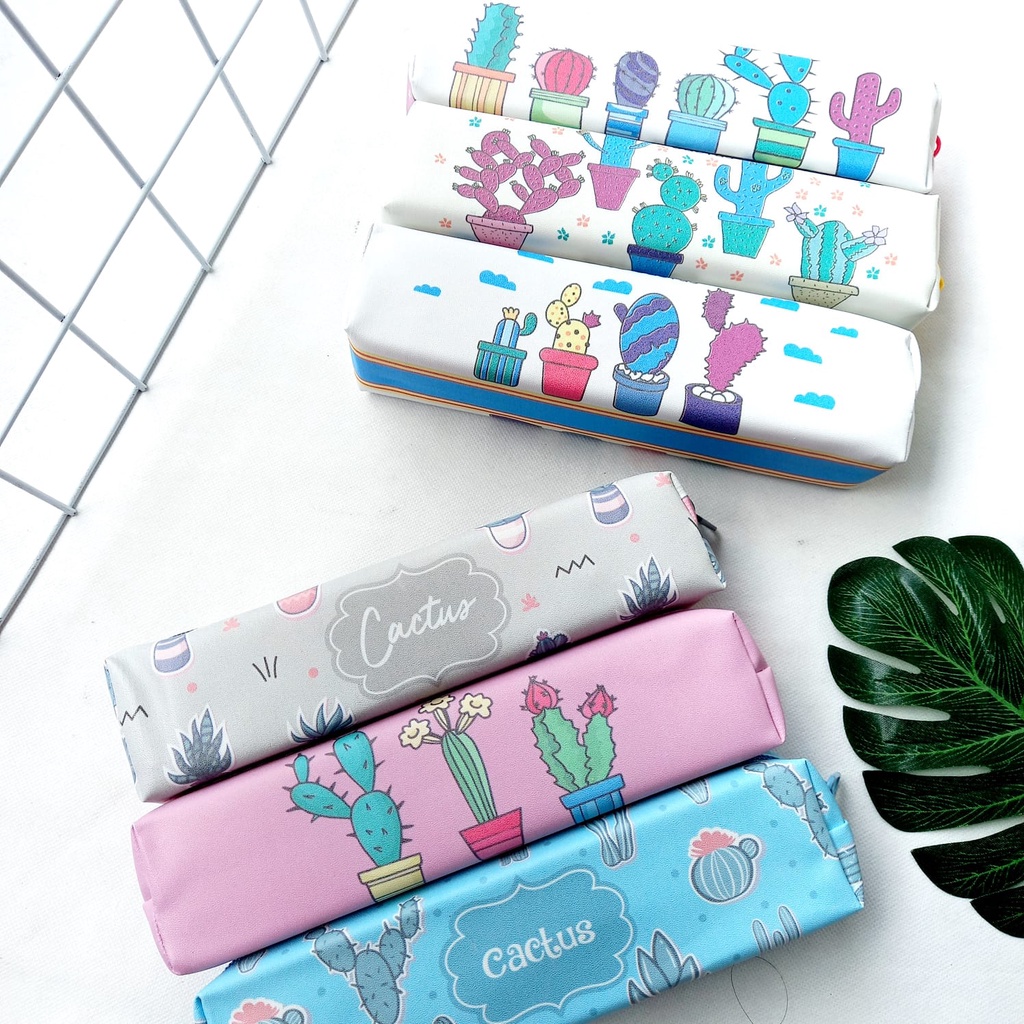 

Kotak Pensil Tempat Pensil Zipper Bag Motif Kaktus Lucu