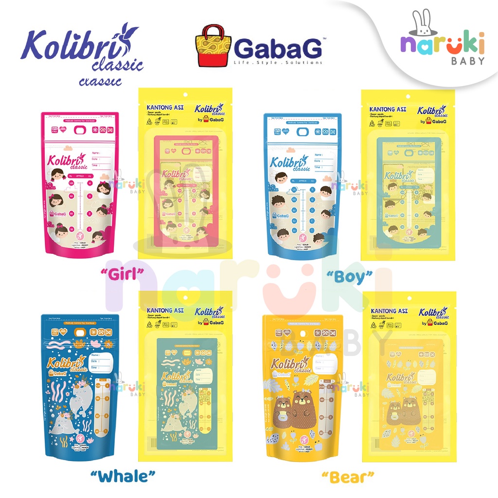 GEA BABY MILKY HOUSE GABAG KOLIBRI CROWN Breastmilk Storage Bags Kantong Asi 120 ml 200 ml isi 30 pcs