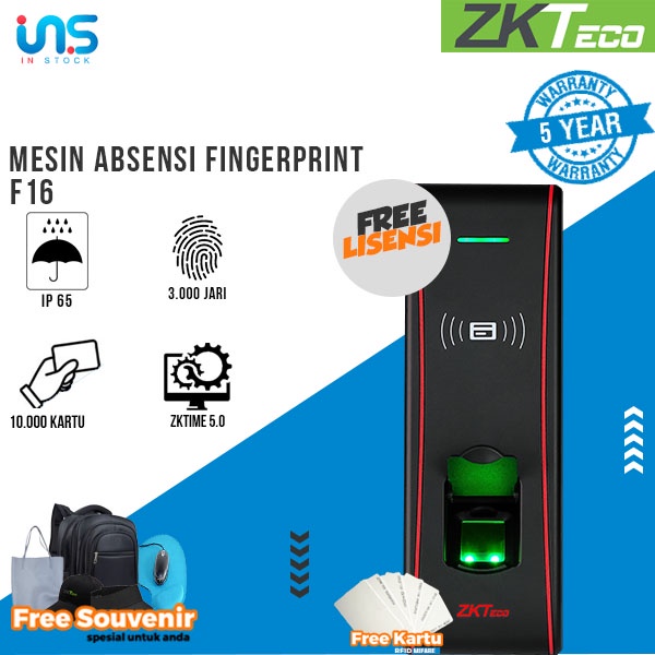 Mesin Absen Fingerprint Dan Mesin Akses Kontrol Outdoor ZKTECO F16