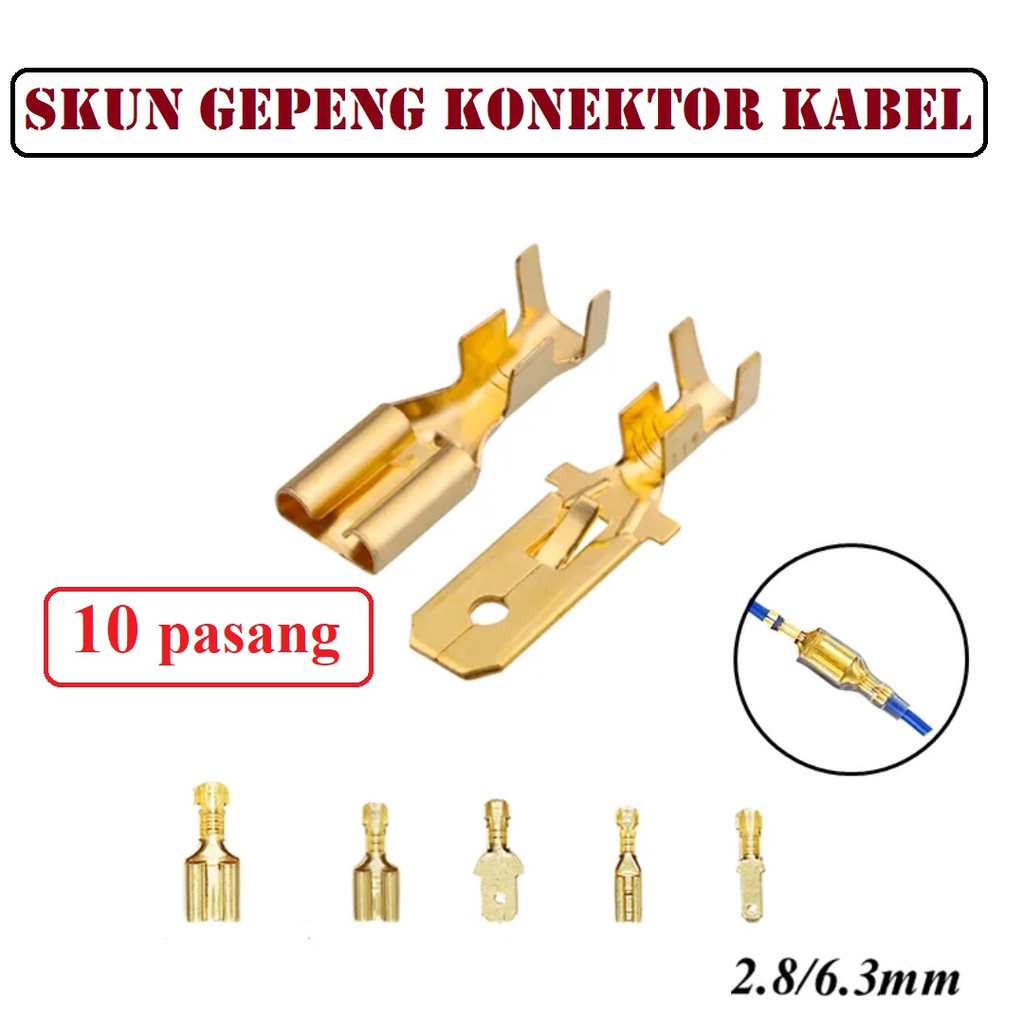 Skun Gepeng Konektor Kabel Motor Mobil - 10 Set