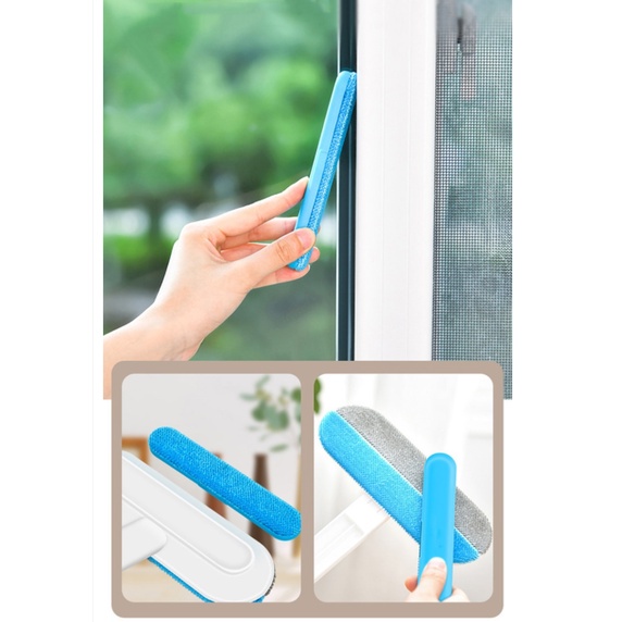 FYGALERY HL0342 Alat Pembersih Kaca Jendela Rumah Sofa Mobil Wiper Pembersih Lap Pengering Kaca Lantai Dinding Wastafel Alat Pembersih Bulu Pakaian Glass Brush Mirror Cleaner Wiper Cleaning Tool