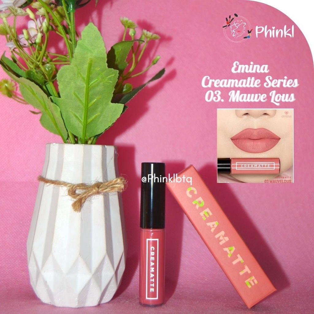 `ღ´ PHINKL `ღ´ ╰☆☆ 𝔢мιℕά ☆☆╮ Emina lip cream mattee lipstick mate cair tidak bikin bibir kering