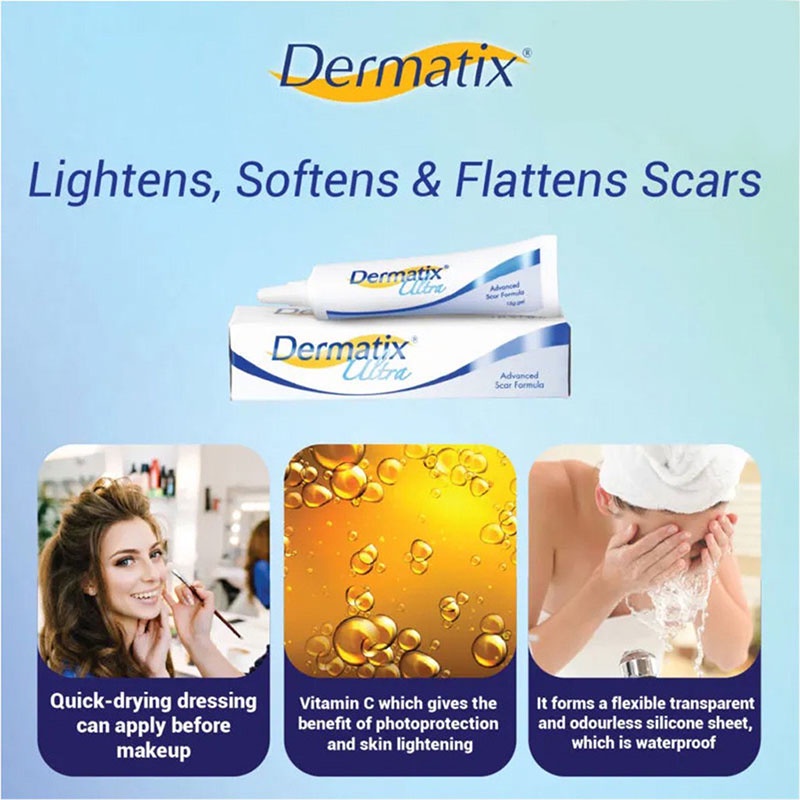 Dermatix Ultra Cream 15gr Penghilang Bekas Luka Operasi Keloid - Luka Lama - Bakar - Gatal Koreng Dermatik Dermatic Usa Original