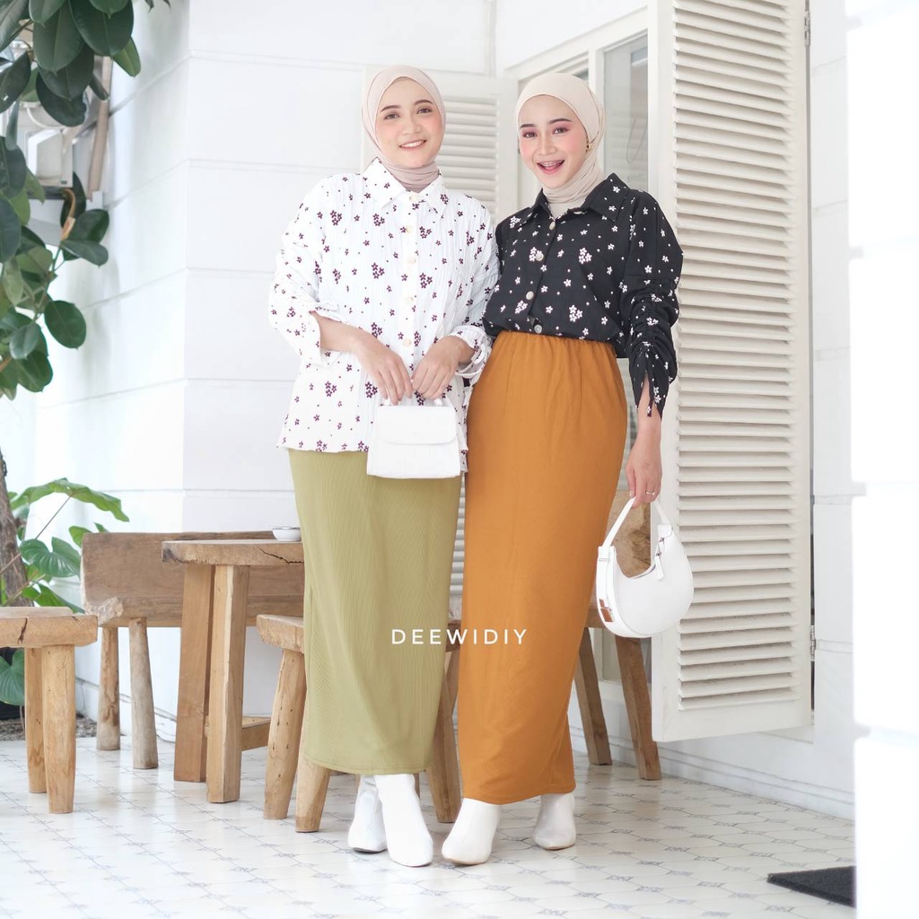 ROK SPAN KNIT PREMIUM ROK SPAN PANJANG ROK KERJA WANITA - KIRANA SKIRT DEEWIDIY