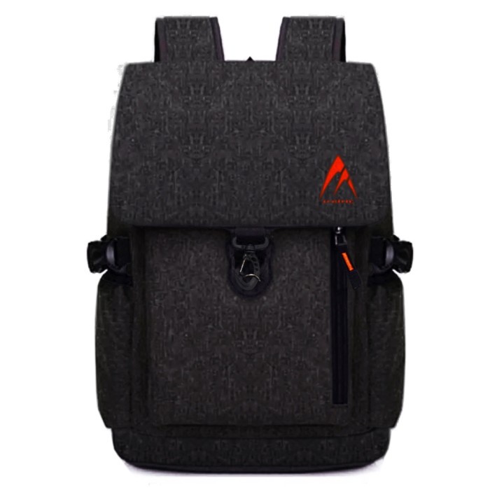 Tas Ransel Pria TAS RANSEL PRIA WANITA TAS BACKPACK PRIA + WATERPROOF BAG COVER - BLACK(W0V0) tas ba