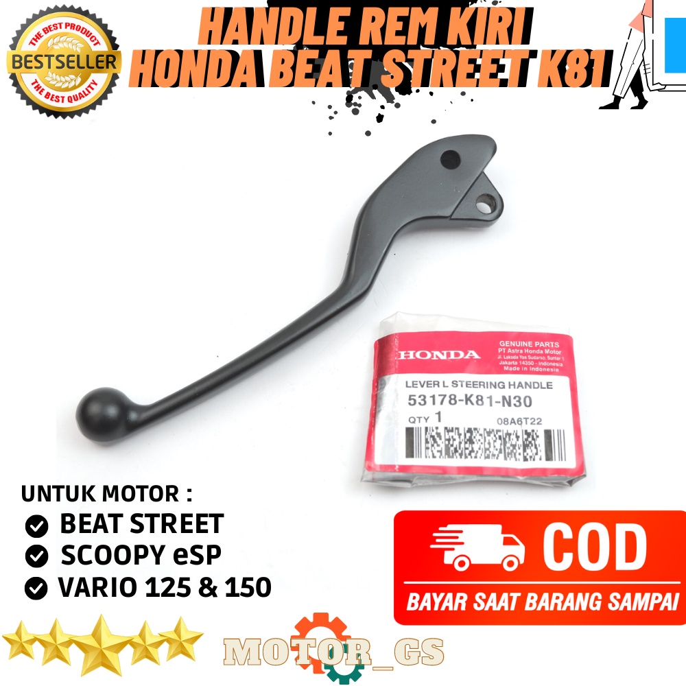 Handle Rem Kiri K81 Honda Beat Street Scoopy eSP Vario 125 eSP & Vario 150 eSP - 53178-K81-N30