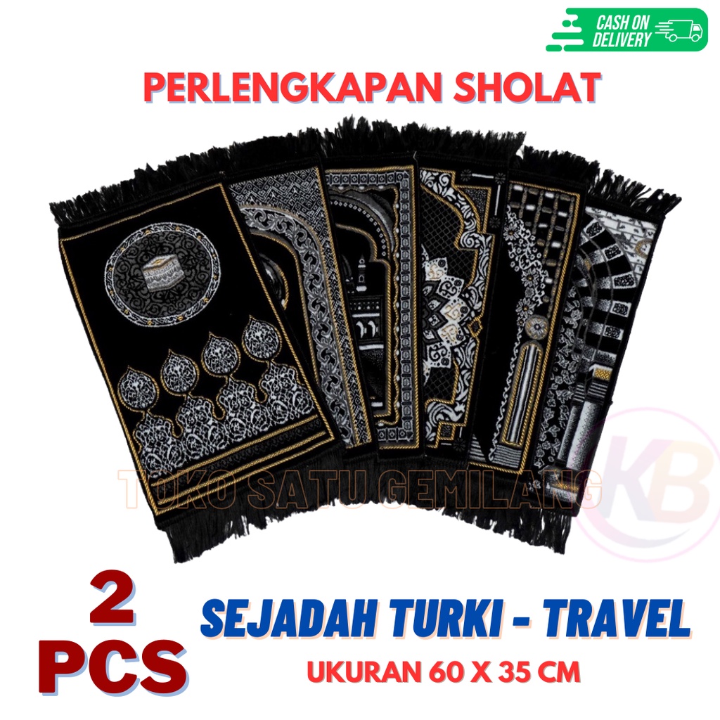 Sejadah Turki Ukuran 35x60 Cm / Sejadah Sujud / Sajadah Muka / Sajadah Lipat Tipis/ Sajadah Travel /