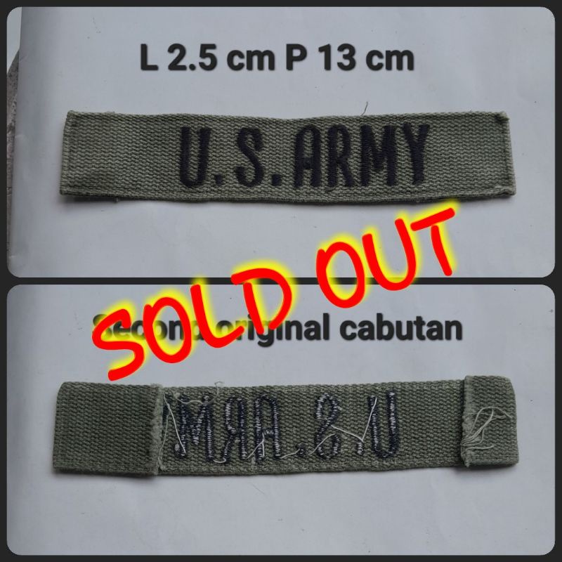 Patch Issue Us Army Webbing Subdued Original Second Cabutan