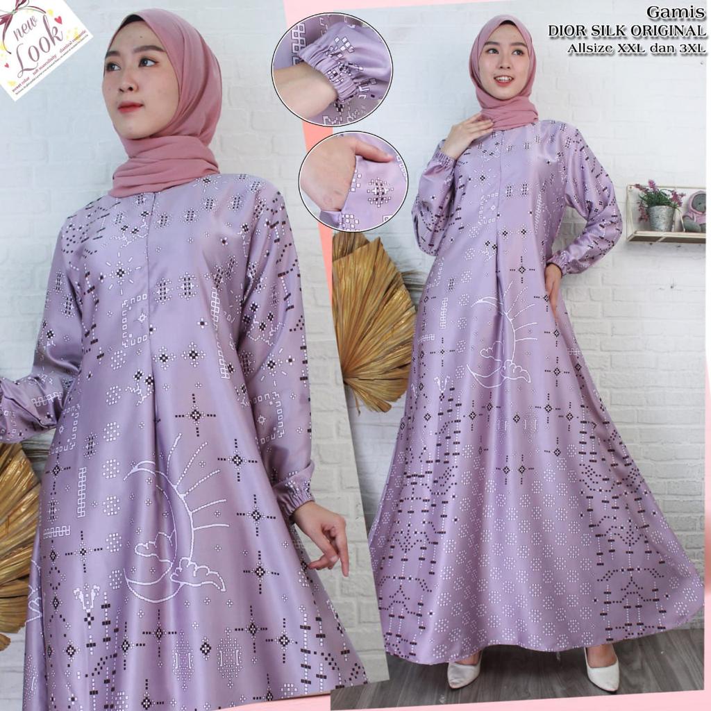 GAMIS MAXMARA LUXURY PREMIUM TERBARU//GAMIS MOTIF DIOR SILK JUMBO//DRESS LEBARAN MEWAH