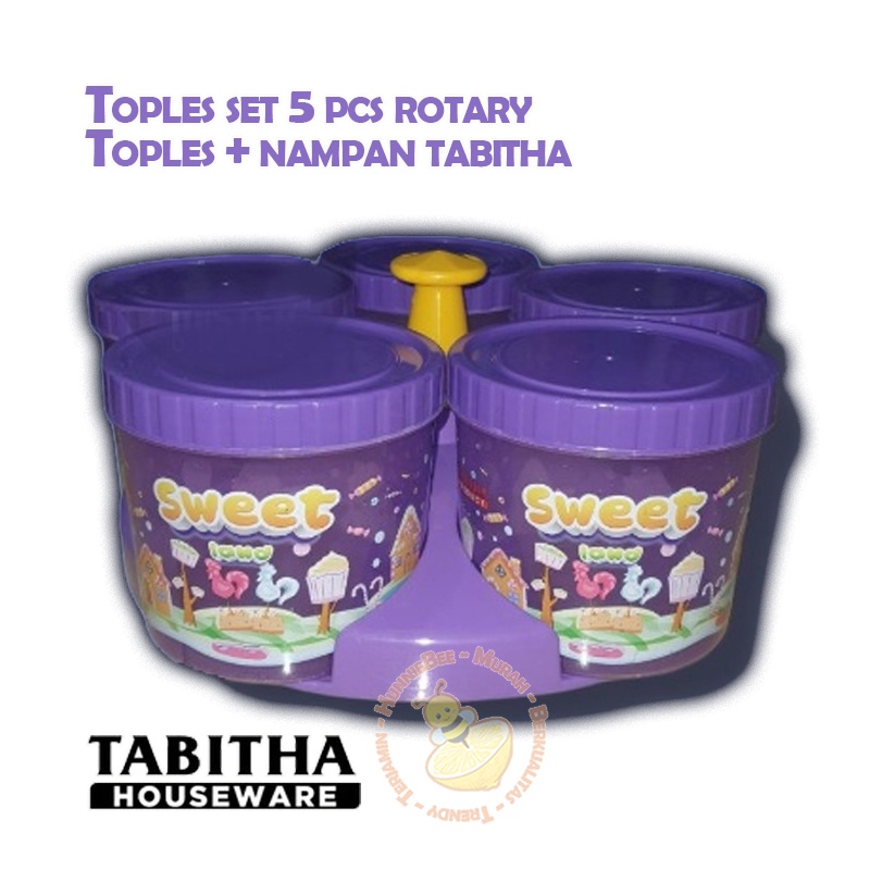 ROTARY Toples Set Nampan Tabitha - Isi 5 Toples + 1 Nampan - Toples Kue Lebaran