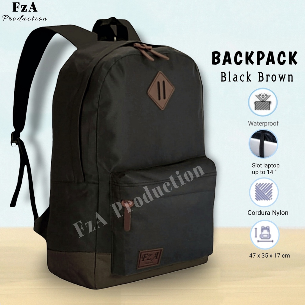 FzA Official - Tas Ransel Punggung Distro Casual Pria Wanita / Tas Ransel Laptop Backpack Original - BBRQT