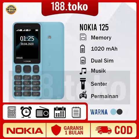 Hp Nokia 125 Dual Sim Bisa Indonesia Garansi 1 Bulan