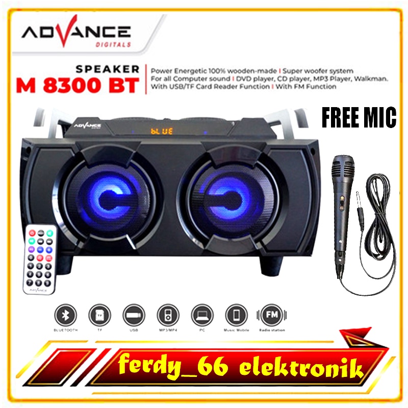 Speaker Bluetooth Advance M8300BT Hi Fi Speaker Karaoke original