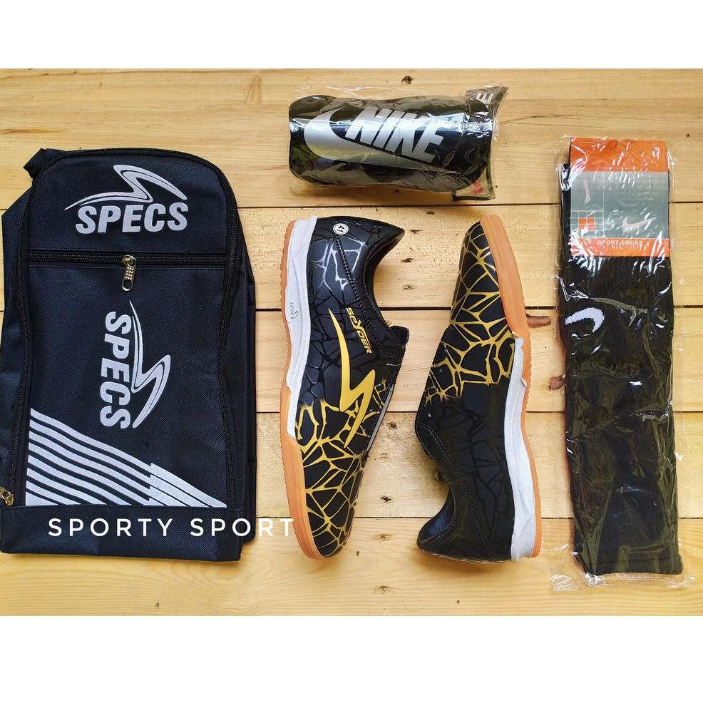 LANGSUNG ORDER SALE  PAKET KOMPLIT Sepatu Futsal SPECS NEW SPYDER FULL K, Infinity, Satu Accelerator