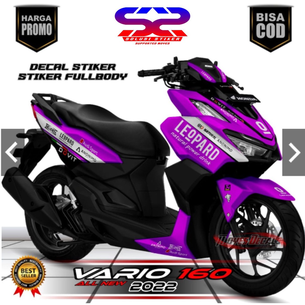 (COD) Decal Stiker  Vario New 160 2022 Stiker FullBody Motif  Ungu