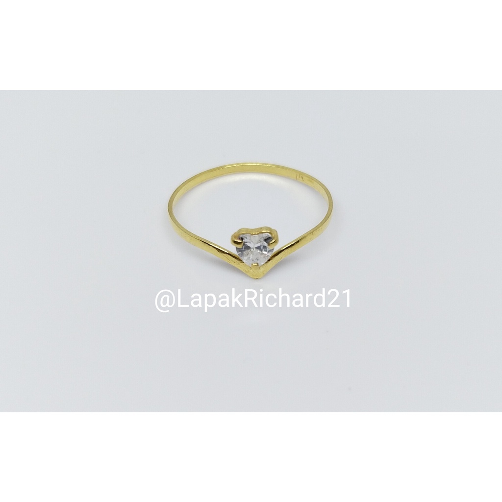Cincin emas muda kadar rendah 1/2gram cincin aurel permata