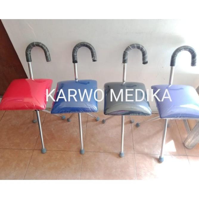 Tongkat Kursi Tongkat Busa Sholat Untuk Lansia Teken Kaki 3 + Duduk