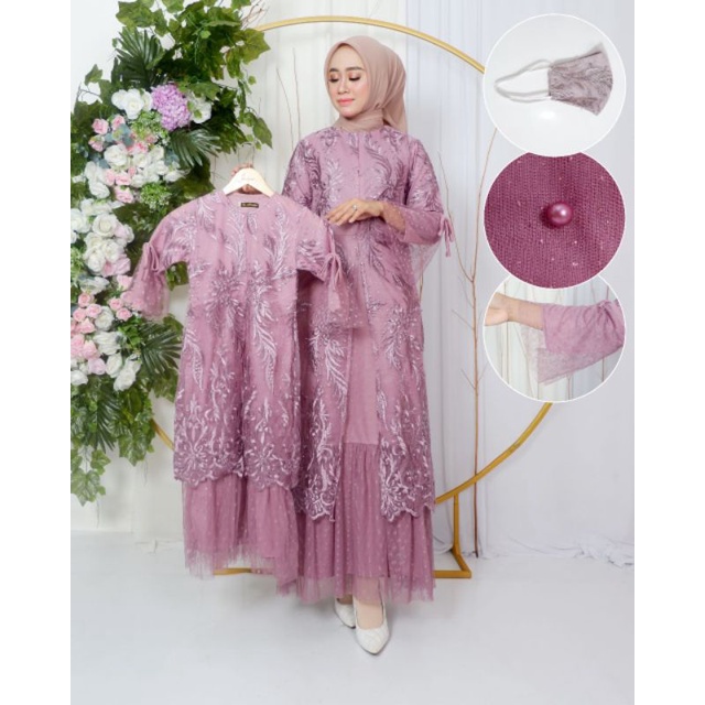 Gamis Couple Ibu Dan Anak Terbaru Modern / Gamis Kondangan Couple / Gamis Pesta / Gamis / Gamis Tile / Gamis Ibu Dan Anak / Gamis Brokat