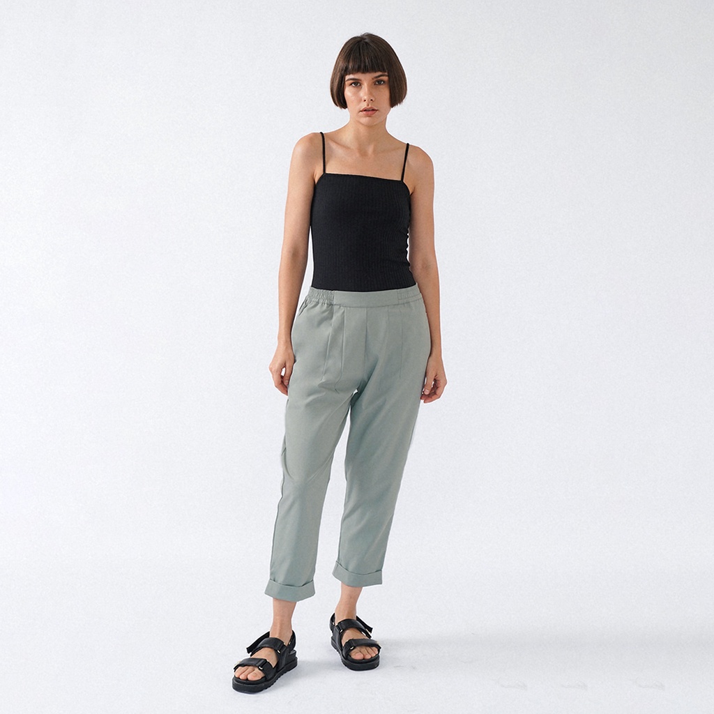 Mississippi Celana Bahan Wanita Roll Up LIN000254M Palegreen