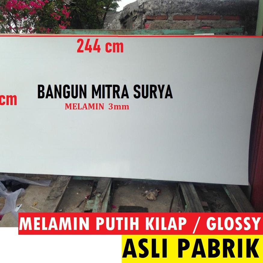 ➬ Melamin Putih Glossy Kilap 3mm Uk 122x244 Papan Triplek Kayu PVC Kuat ☞