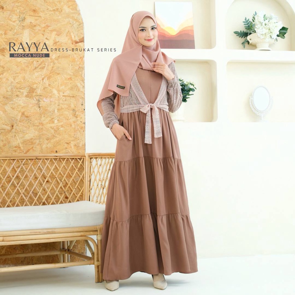 Rayya Brukat Gamis Busui Mewah Kekinian by Riskirich