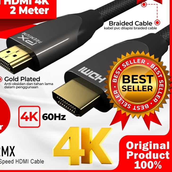 ➭ Kabel HDMI Ultra HD 4K High Speed HDR Nylon Braided 2M PX HD2-2MX ۝