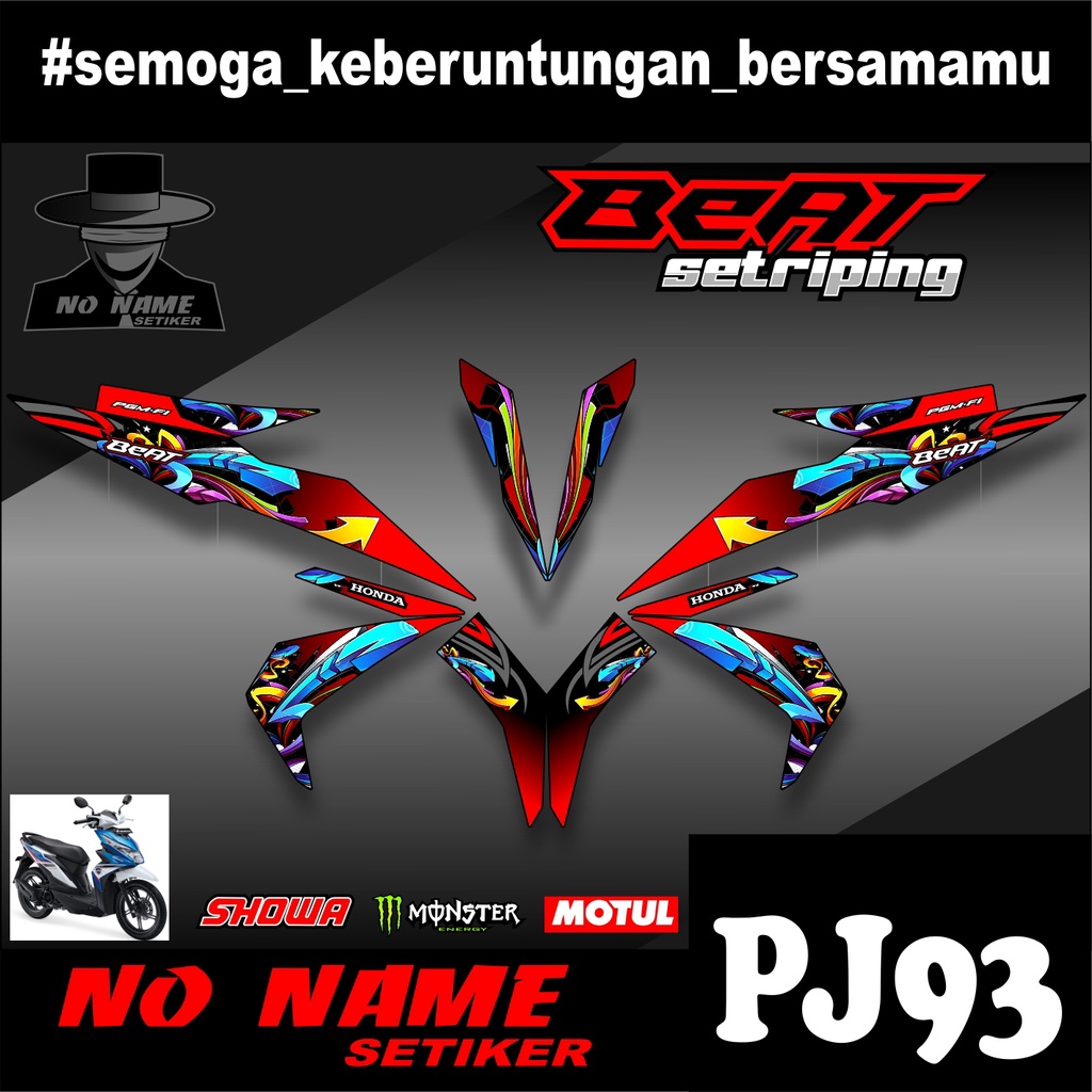 Striping stiker setiker Motor Beat esp (pj93) 2016 2017 2018 2019 / Fi New Esp Iss Variasi Honda 002